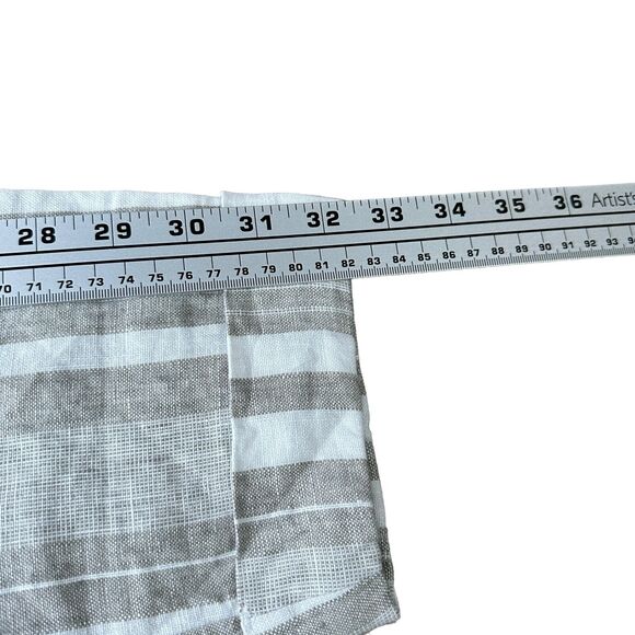 Athleta Pants Women's 4P Beige White Striped Linen Drawstring Waist Straight - Picture 7 of 8